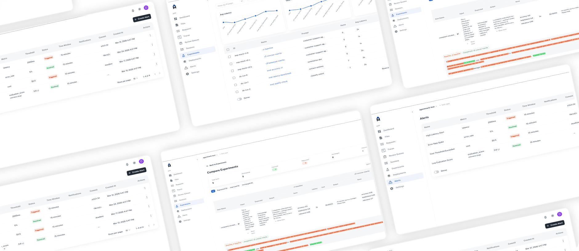 AgentMark LLM observability dashboard